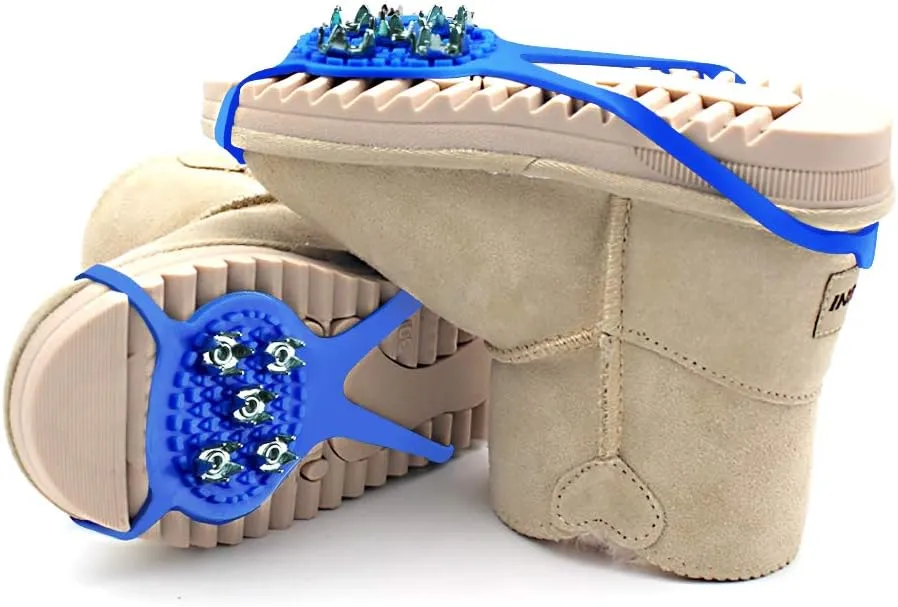 1 Pair (Kids' Size) Crampons,Traction Cleats,Spike for Winter Walking Safety,Shoe Grips on IceSnow for Children Girls and Boys,Kids' Size 5-7