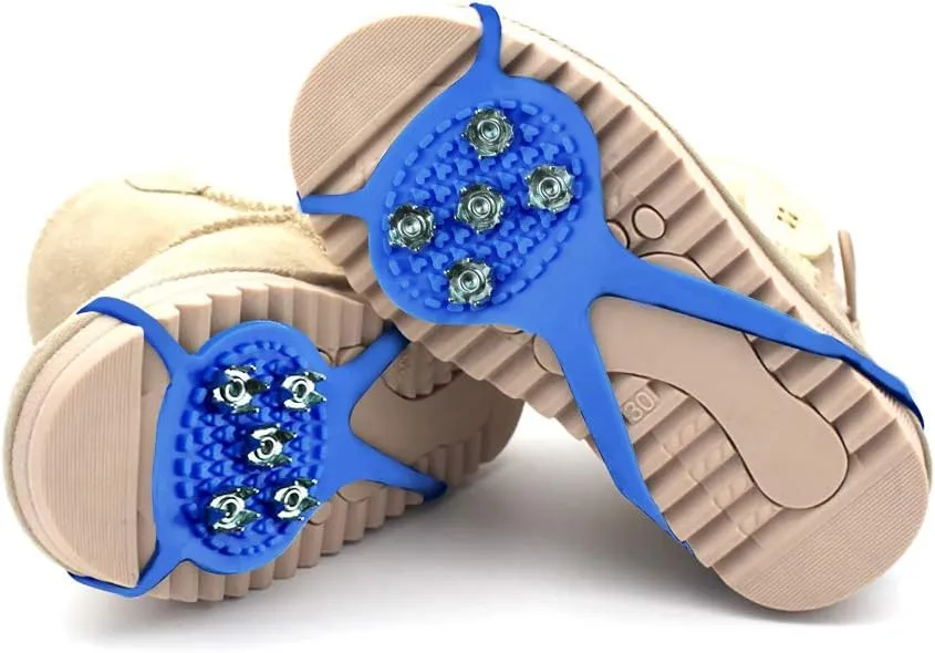 1 Pair (Kids' Size) Crampons,Traction Cleats,Spike for Winter Walking Safety,Shoe Grips on IceSnow for Children Girls and Boys,Kids' Size 5-7