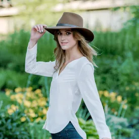 100% Wool Felt Australian Hat for Women Men Crushable Waterproof Nubuck Leather Band | Outback Cowboy Cowgirl