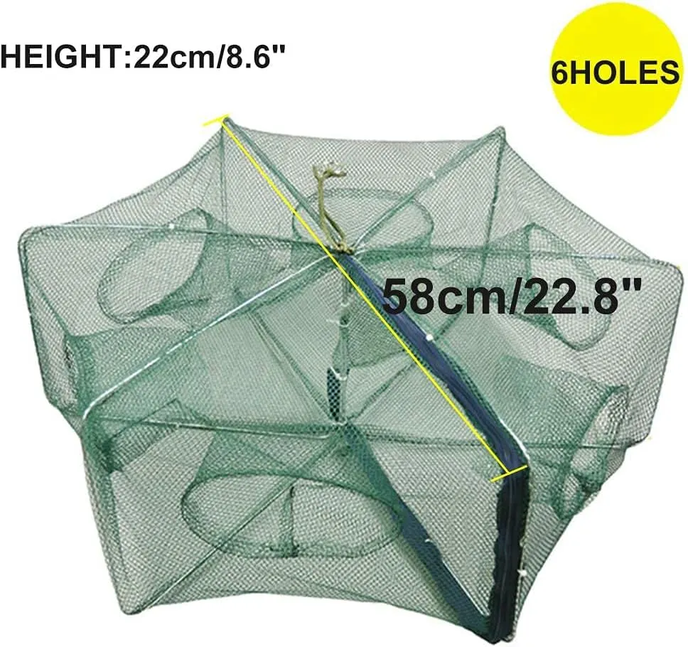 1/2 Pcs Fishing Bait Trap Foldable Crab Crayfish Fish Minnow Crawdad Shrimp Net Cast Portable