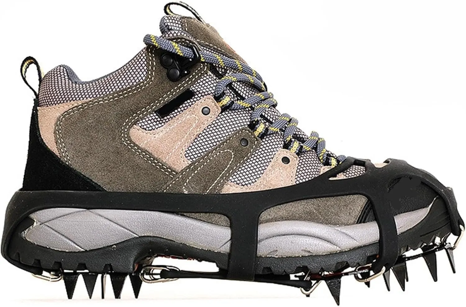 18 Teeth Anti-Slip Ice Snow Grips for Shoes and Boots - Traction Cleat Spikes for Winter Safety