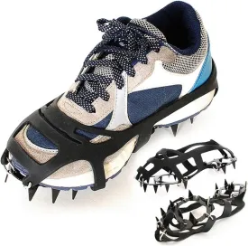 18 Teeth Anti-Slip Ice Snow Grips for Shoes and Boots - Traction Cleat Spikes for Winter Safety