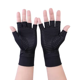 2 Pairs Copper Arthritis Gloves Compression Gloves Women Men Relieve Hand Pain Swelling and Carpal Tunnel Medium