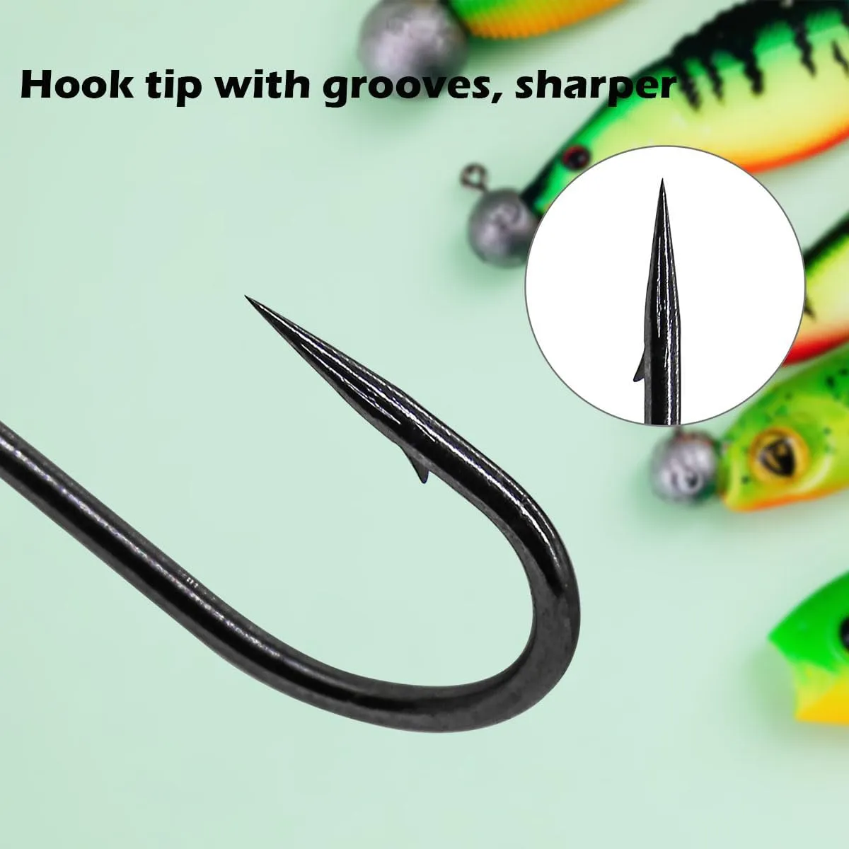 50pcs Fishing Jig Hooks with Barbs - Round Ball Jig Heads Kit, 1/6 oz, 1/4 oz, 1/8 oz, 1/2 oz for Saltwater & Freshwater Trout Bass Fishing