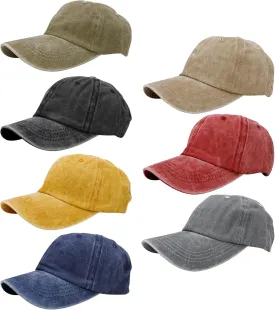 7Pcs Washed Baseball Cap Distressed Golf Baseball Hat Adjustable Size Comfortable Cotton for Men and Women Adults Hiking Sports Outdoor Activities (Multicolor)