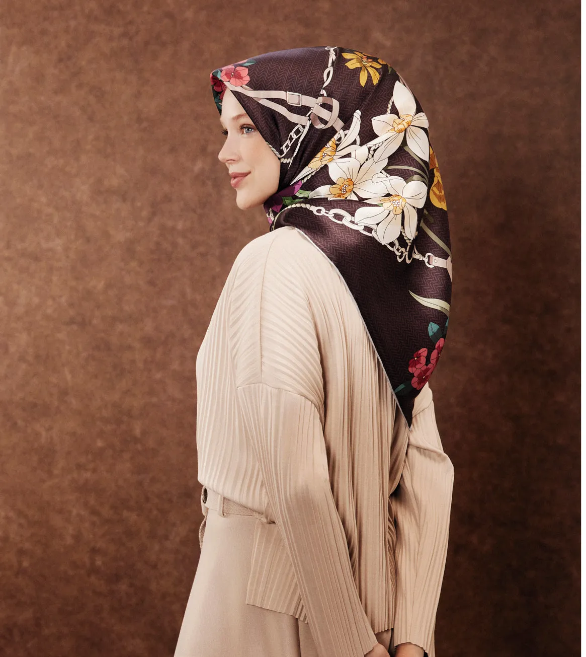 Armine Amber Elegant Silk Scarf No. 54