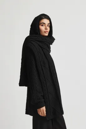 ARVO SCARF - CABLE BLACK