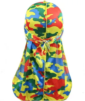 Assorted Paisley Bandana Doo rag Cap Headwraps Men's Women's Silk Durag with Long Tail and Wide Straps for 360 Waves