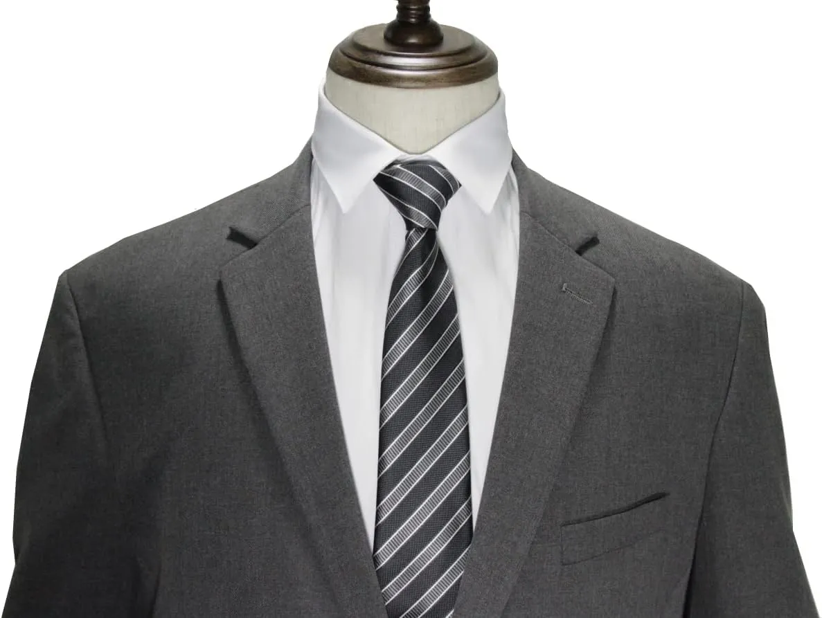 AUSKY 6 PACKS Men Necktie,Regular/Extra Long Adjustable Pre Tied Clip on Easy Zipper Neck Ties for Men (3.15in Wide)