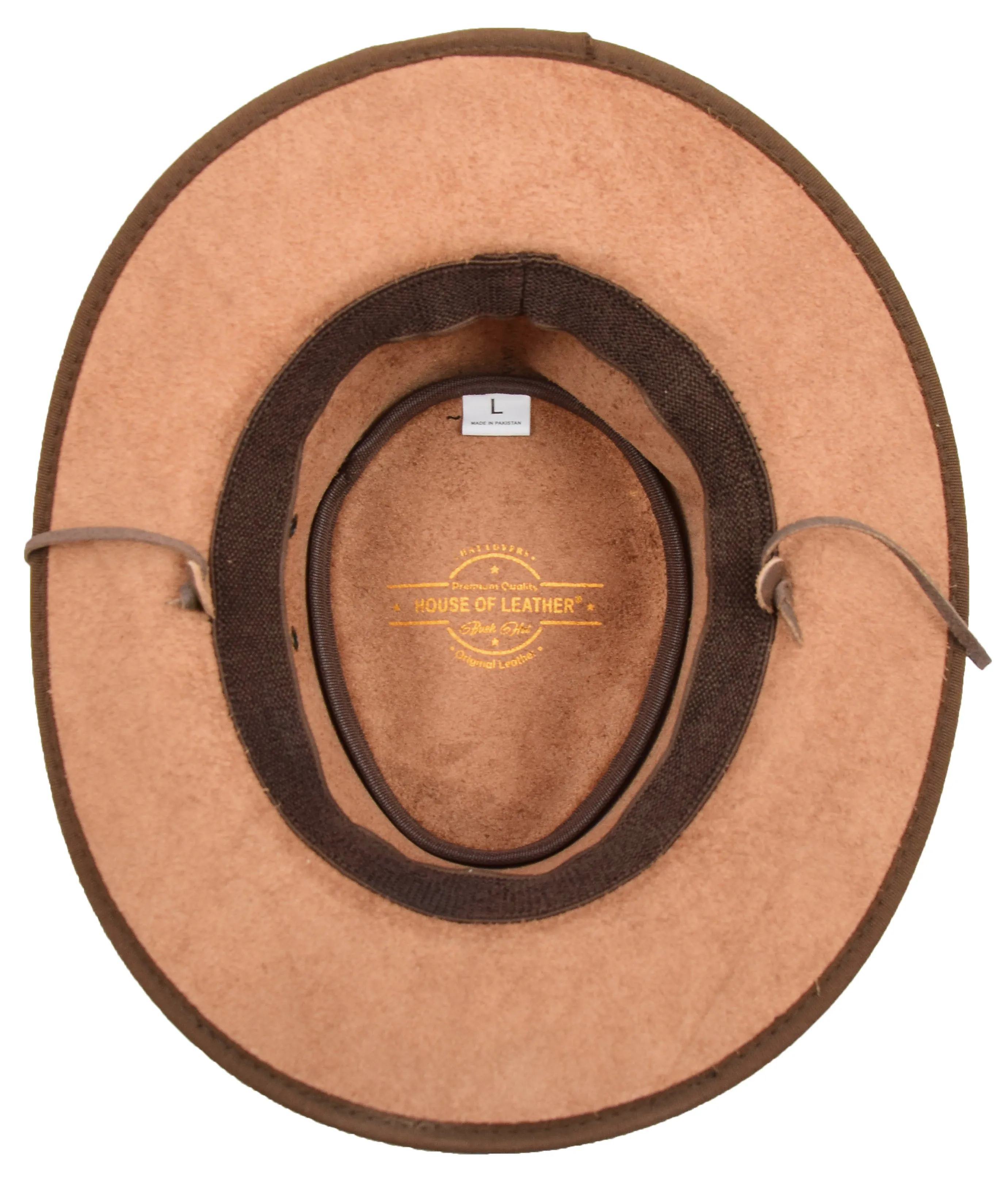 Authentic Bush Leather Hat Vintage Bourke Brown