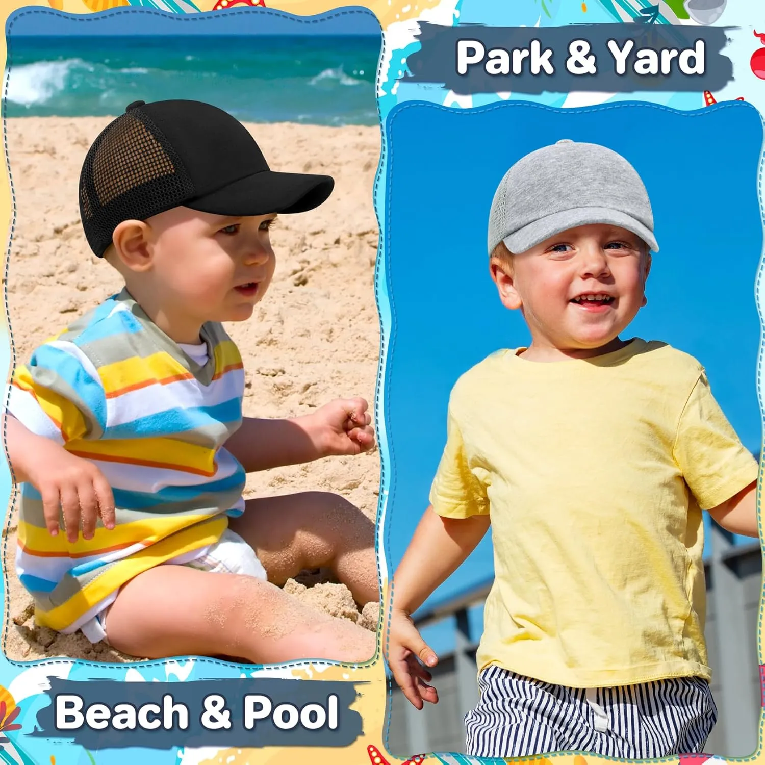 Baby Baseball Cap Toddler Hat with Mesh - Infant Boy & Girl Hats