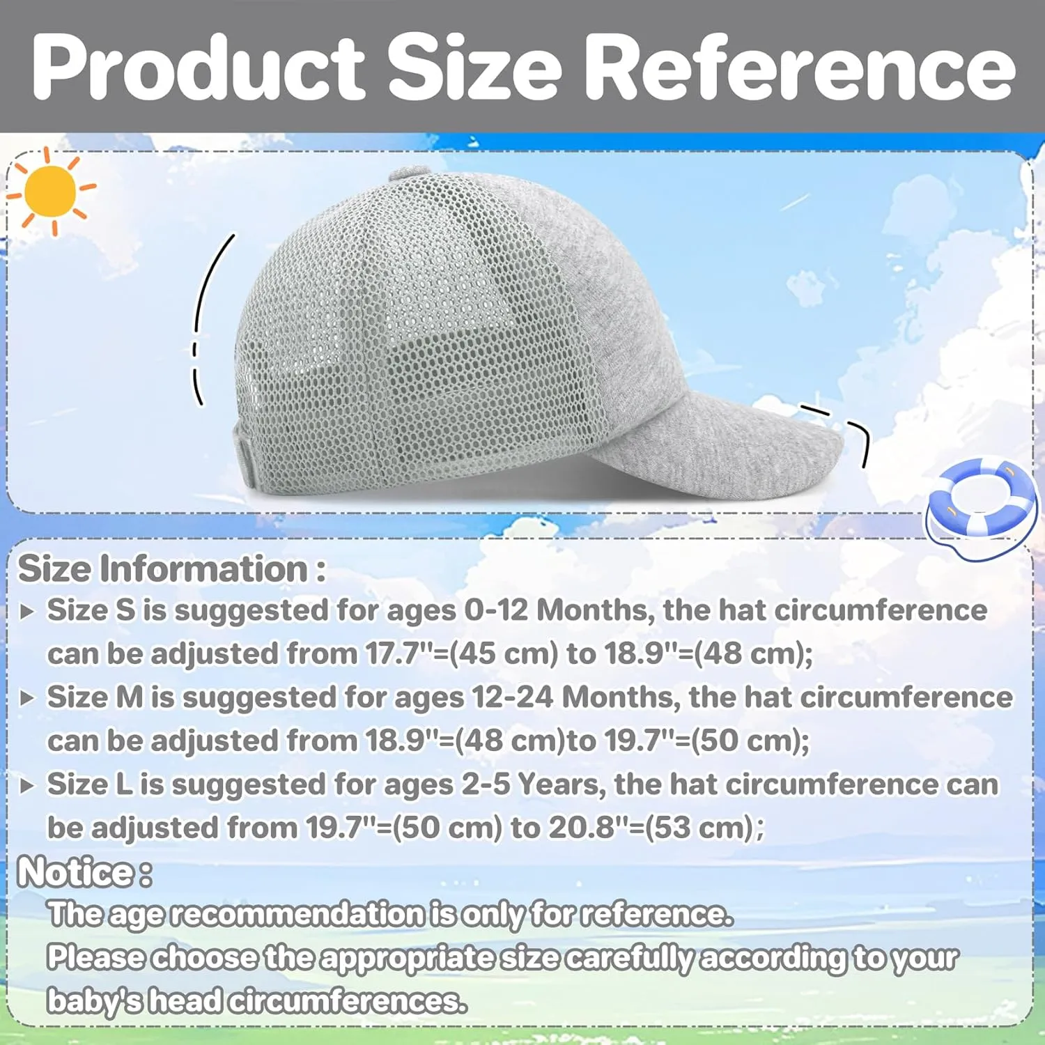 Baby Baseball Cap Toddler Hat with Mesh - Infant Boy & Girl Hats