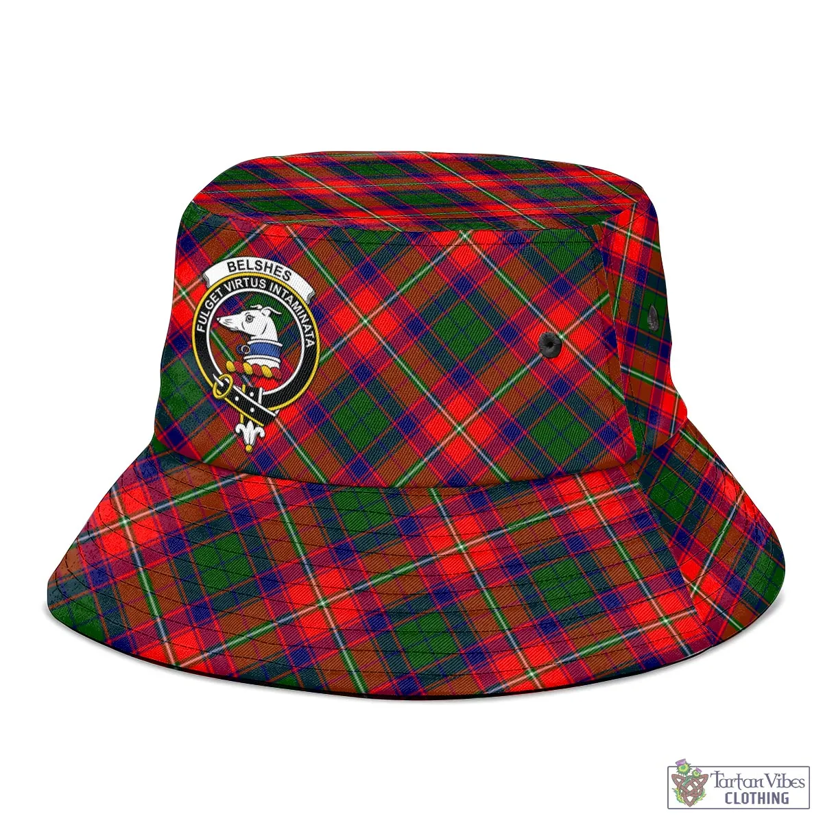 Belshes Tartan Bucket Hat with Family Crest