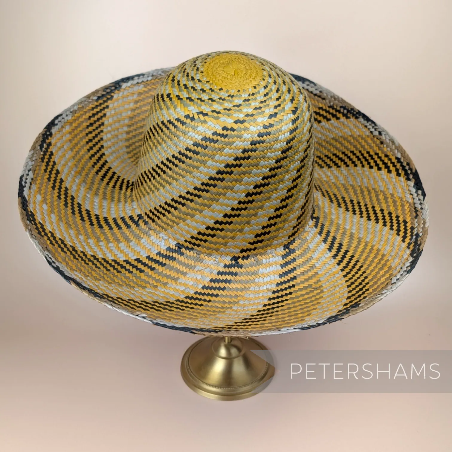 Big Swirl Vintage Ecuador Panama Straw Capeline Hat Body - 12.5"