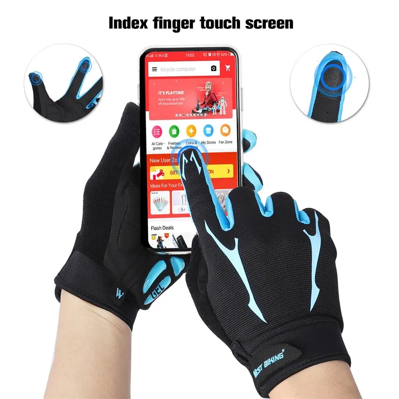 Breathable Cycling Gloves GEL Liquid Silicone Palm Non-slip Sports Full Finger Bicycle Glove Half Finger Bike Gloves