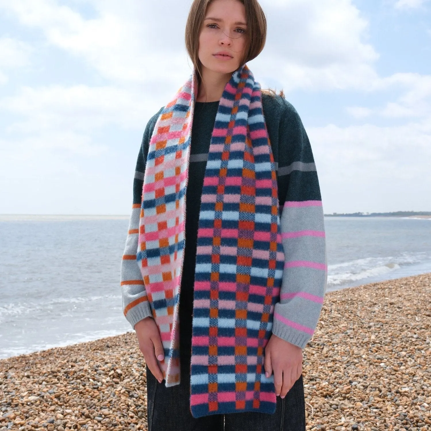 Brushed Knitted Scarf - Charleston