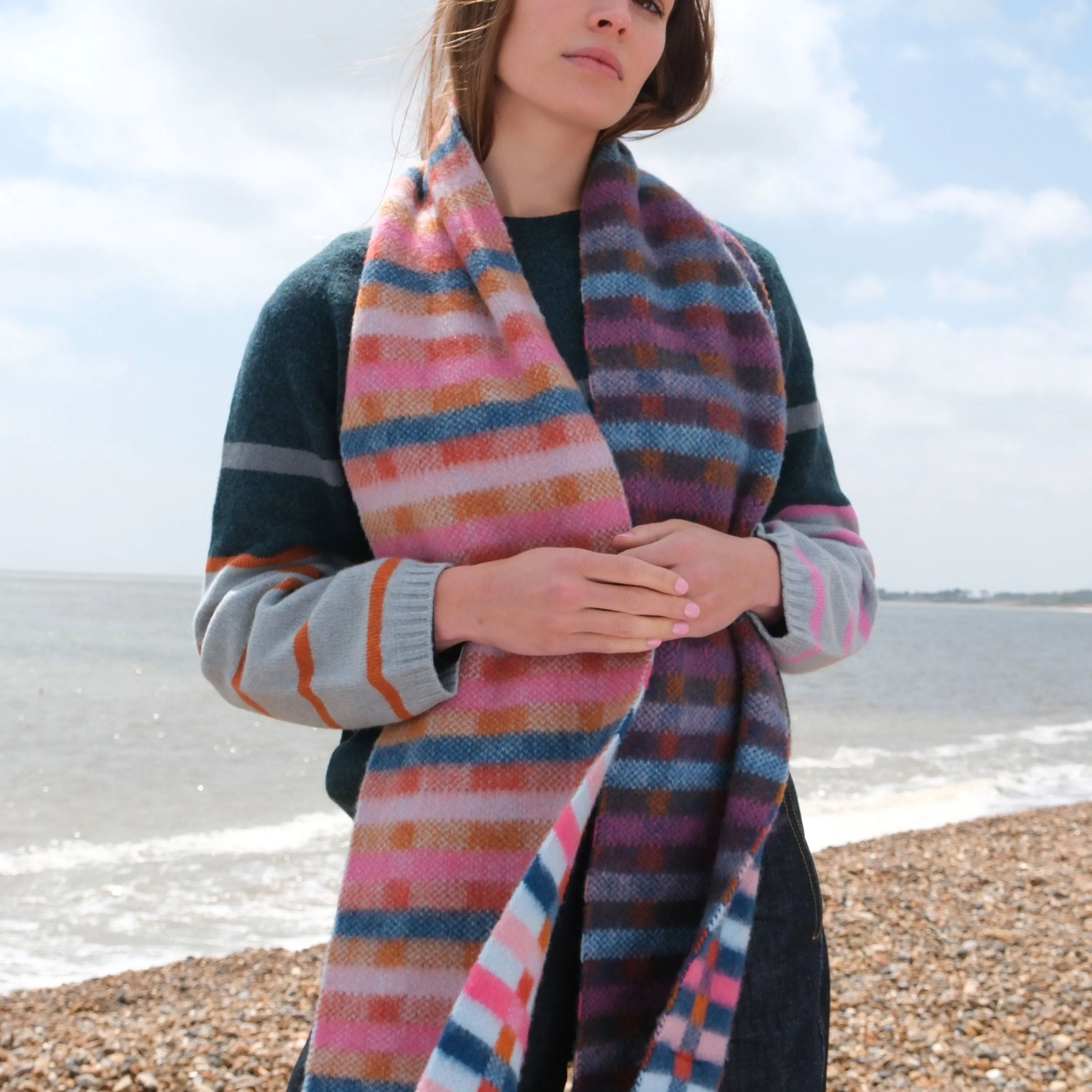 Brushed Knitted Scarf - Charleston