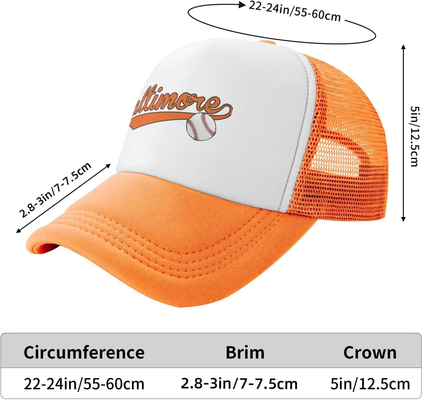City Baseball Fans Classic Vintage Cap Graphic Adjustable Mesh Hat for Men Women