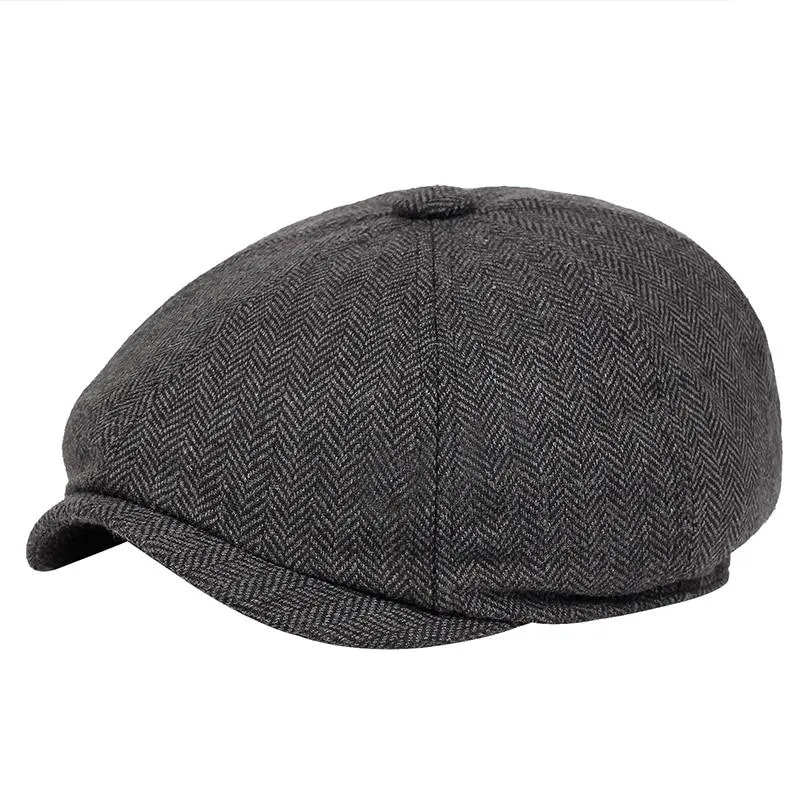 Classic Herringbone Newsboy Cap