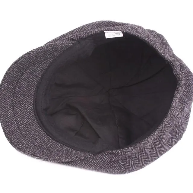 Classic Herringbone Newsboy Cap