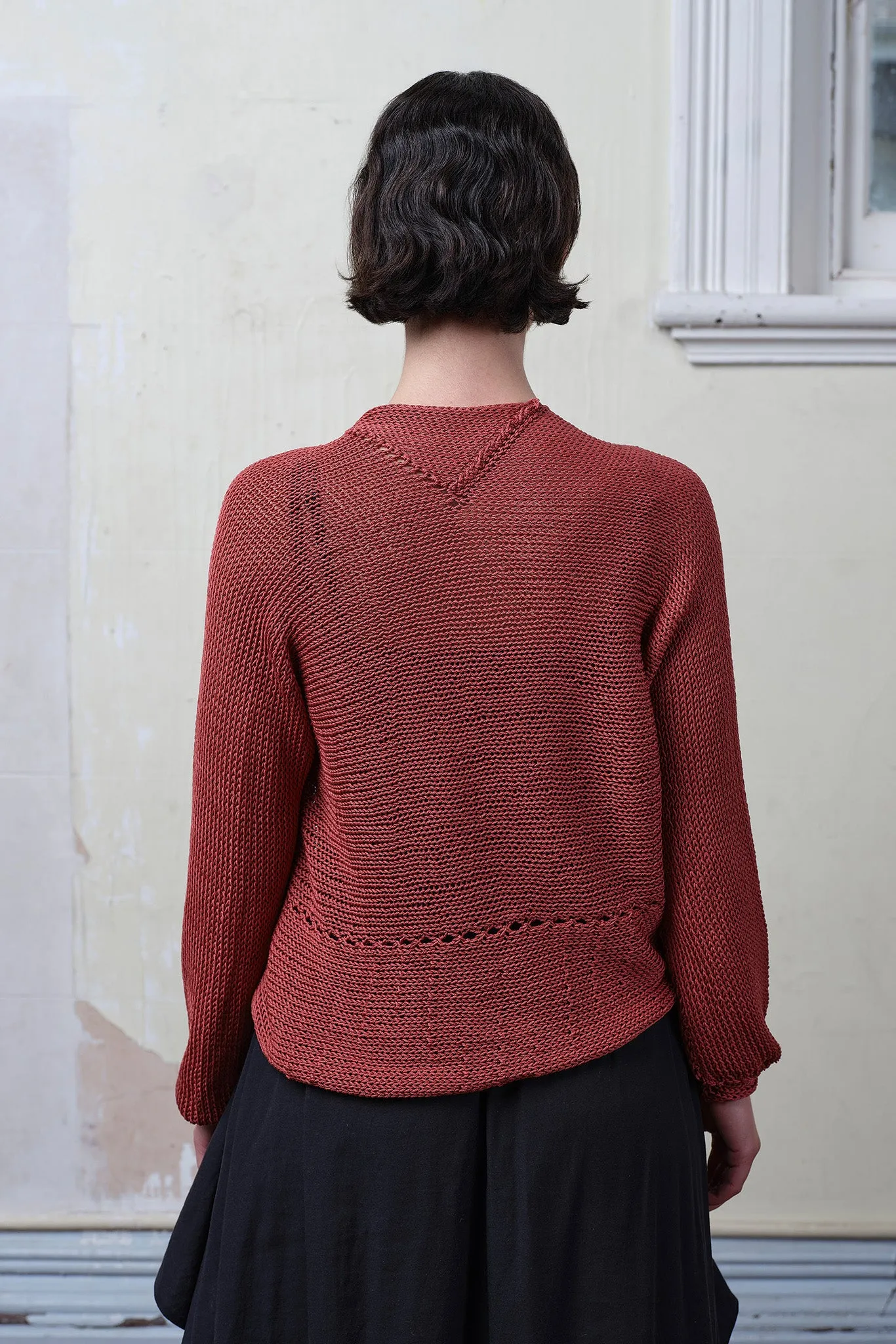 Coral Cropped Jumper in Cotton