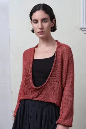 Coral Cropped Jumper in Cotton