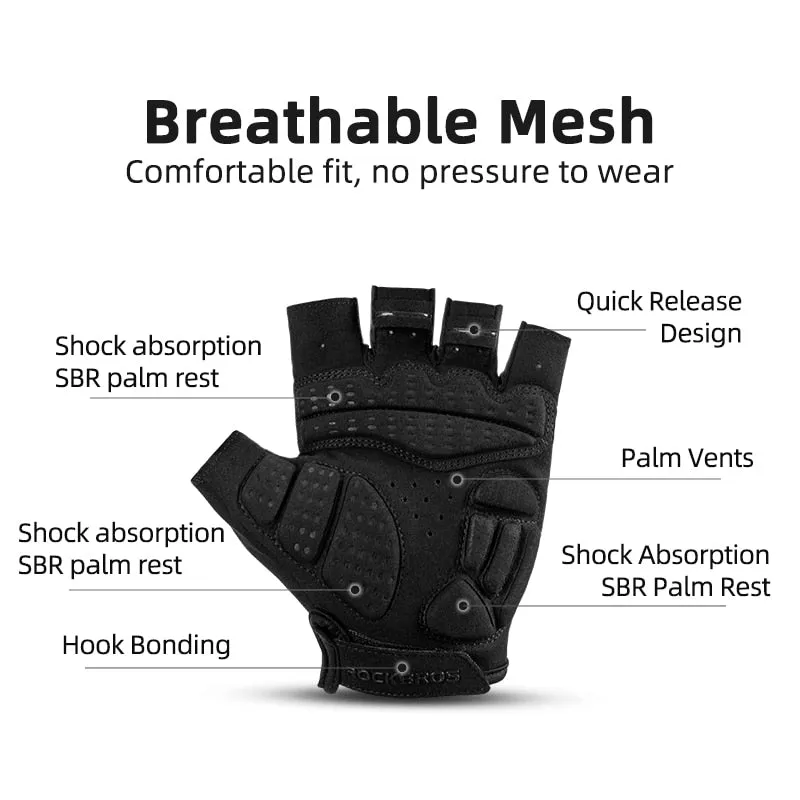 Cycling Gloves Half Finger Shockproof Wear Resistant