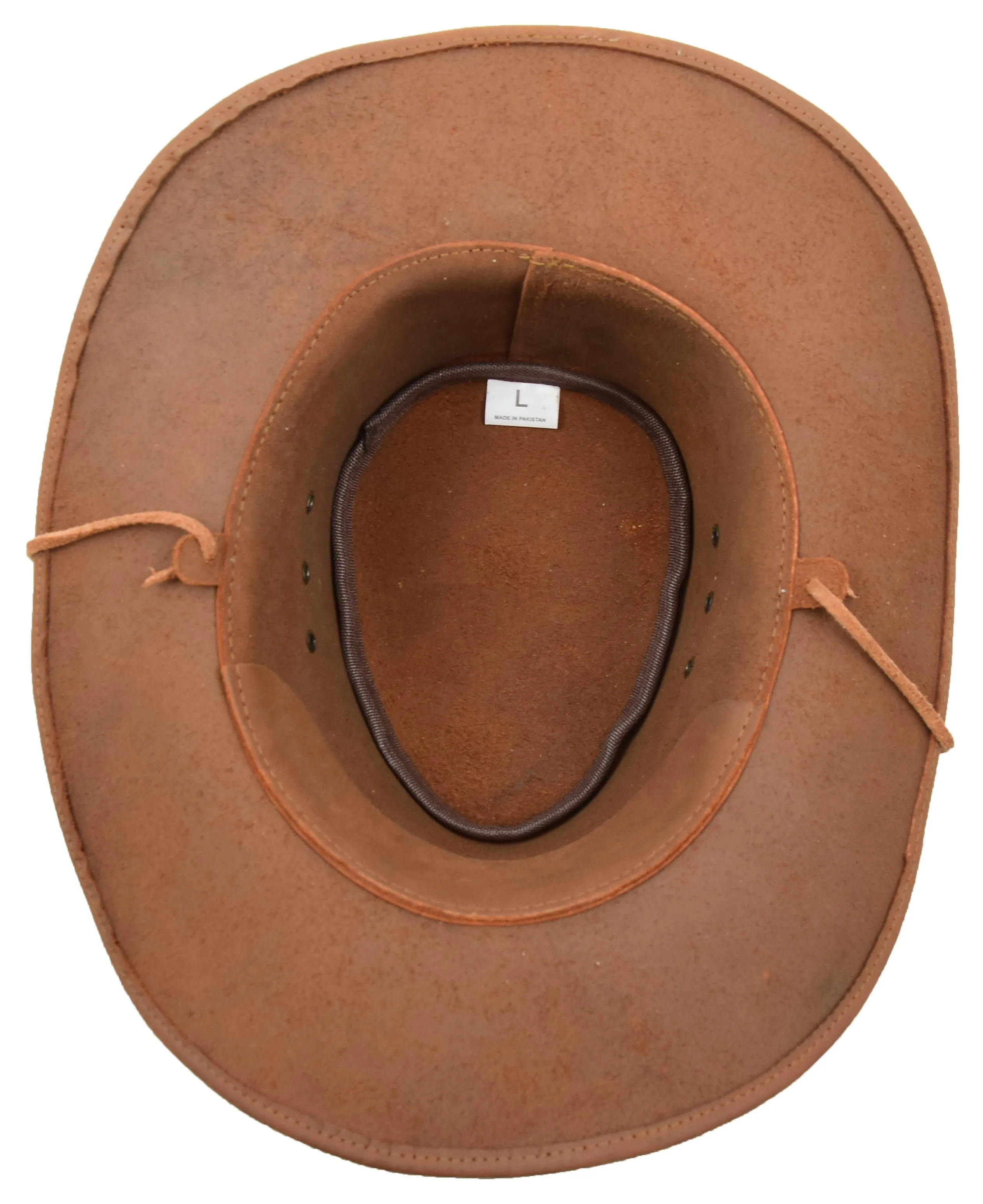 DR507 Real Leather Australian Cowboy Bush Hat Tan