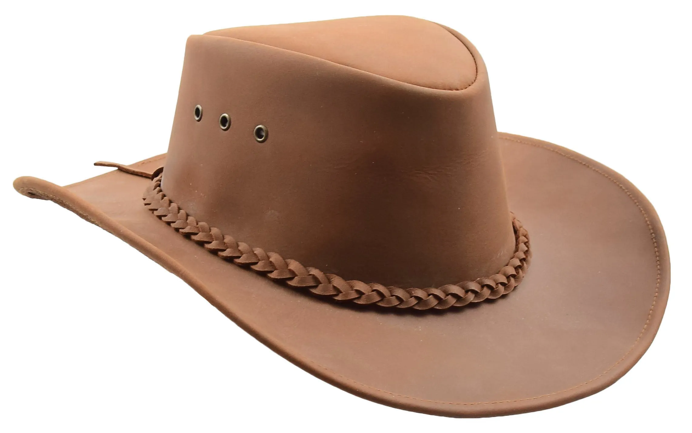 DR507 Real Leather Australian Cowboy Bush Hat Tan