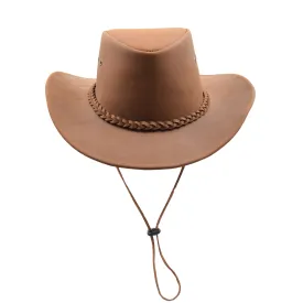 DR507 Real Leather Australian Cowboy Bush Hat Tan