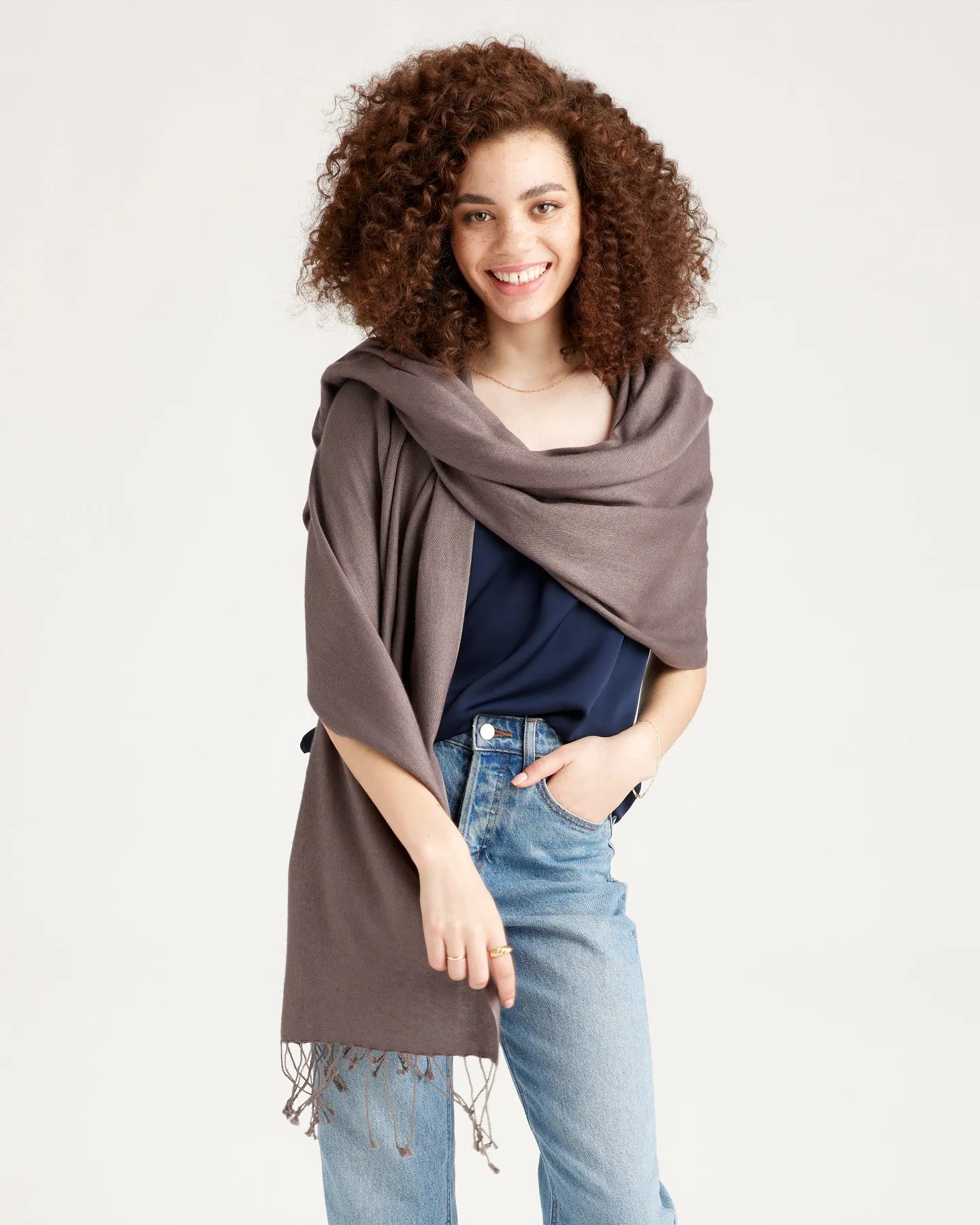 Featherweight Cashmere Silk Fringe Scarf