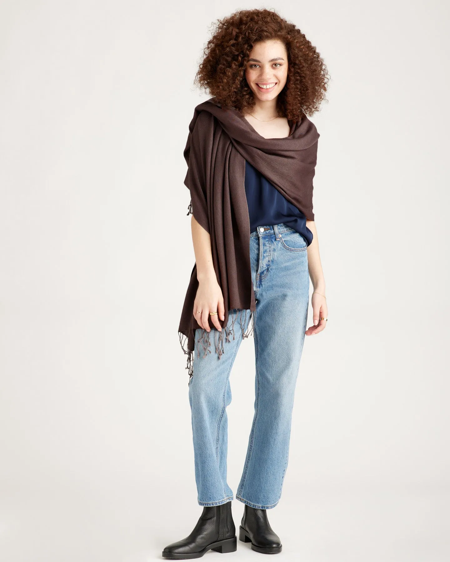 Featherweight Cashmere Silk Fringe Scarf