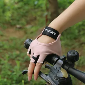 Fitness Gloves Women Outdoor Sports Cycling Breathable Anti-Slip Men Equipment Training Anti Cause Half Finger Training (Pink, M)