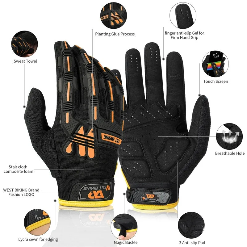 Full Finger Bike Gloves Shockproof Sport Military Tactical Gloves Motorcycle MTB Bicycle Touch Screen Cycling Gloves