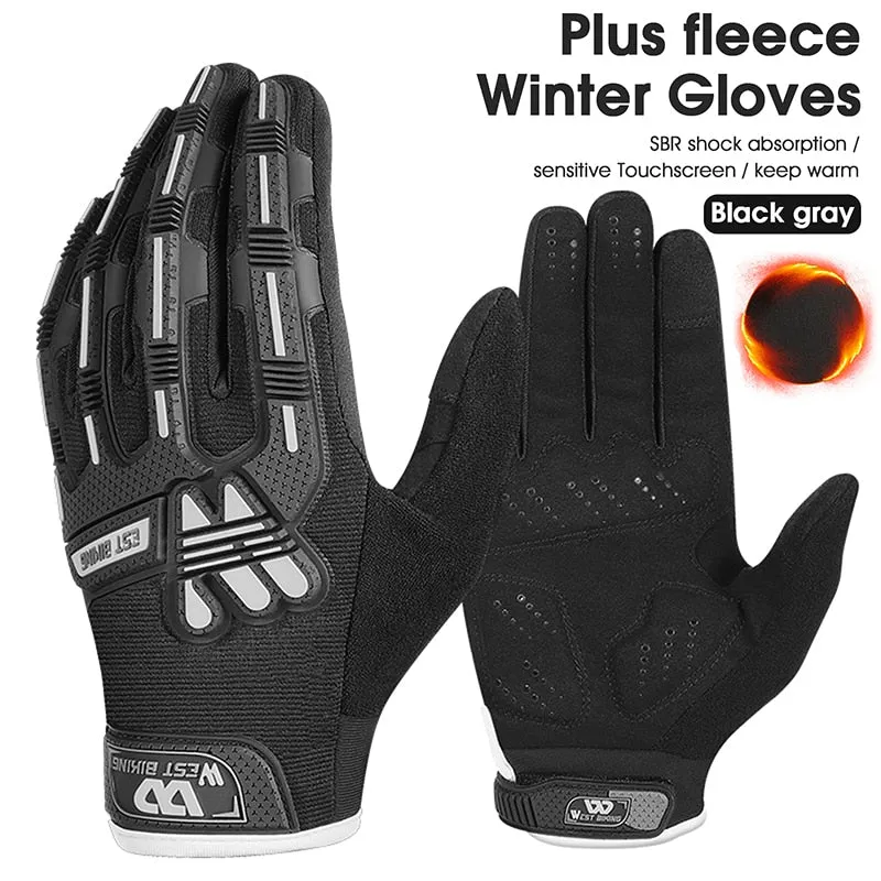 Full Finger Bike Gloves Shockproof Sport Military Tactical Gloves Motorcycle MTB Bicycle Touch Screen Cycling Gloves