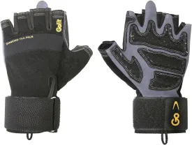 GoFit Diamond-Tac Wrist Wrap Glove - Padded, Flexible, Supportive Fitness Glove and Training CD Black Large