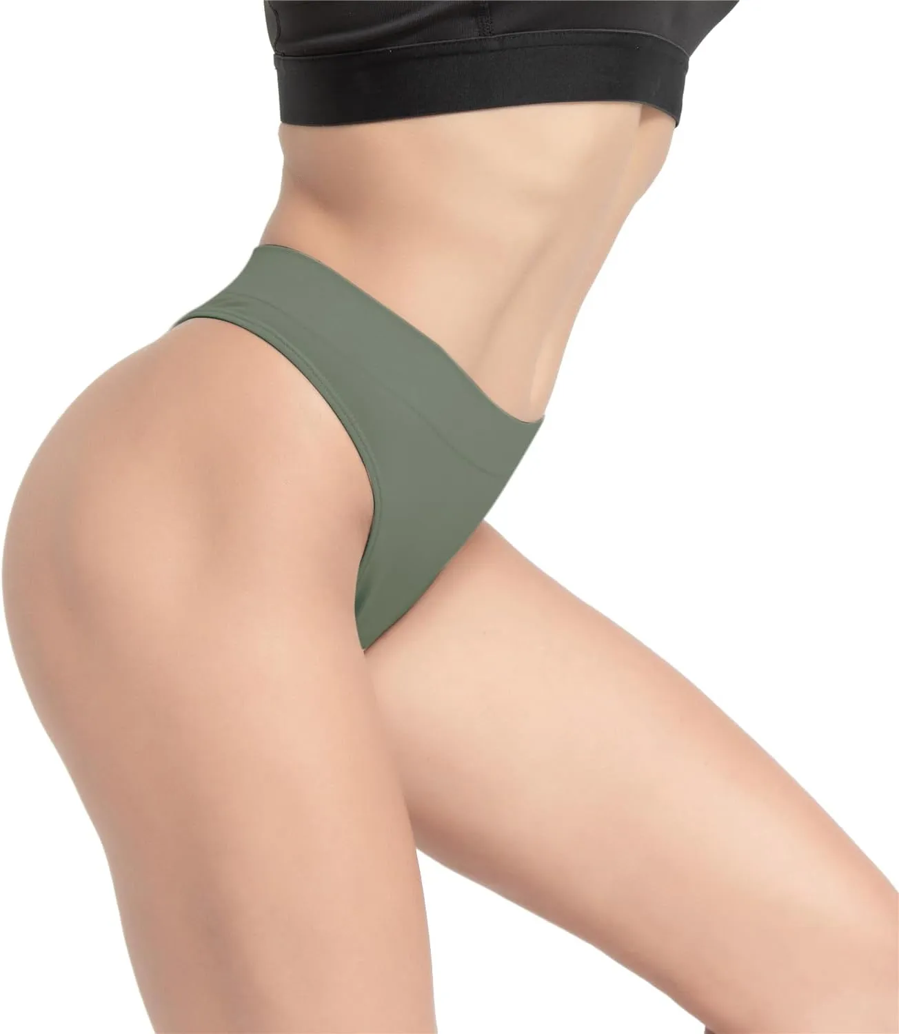 GRANKEE Women's Breathable Seamless Thong Panties No Show Underwear Pack