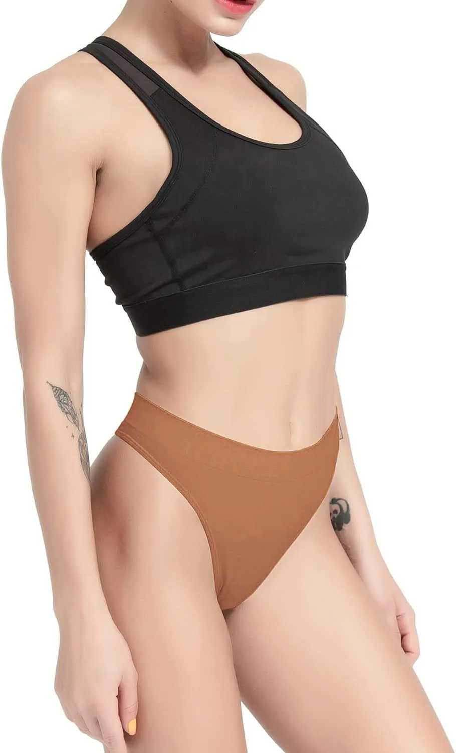 GRANKEE Women's Breathable Seamless Thong Panties No Show Underwear Pack