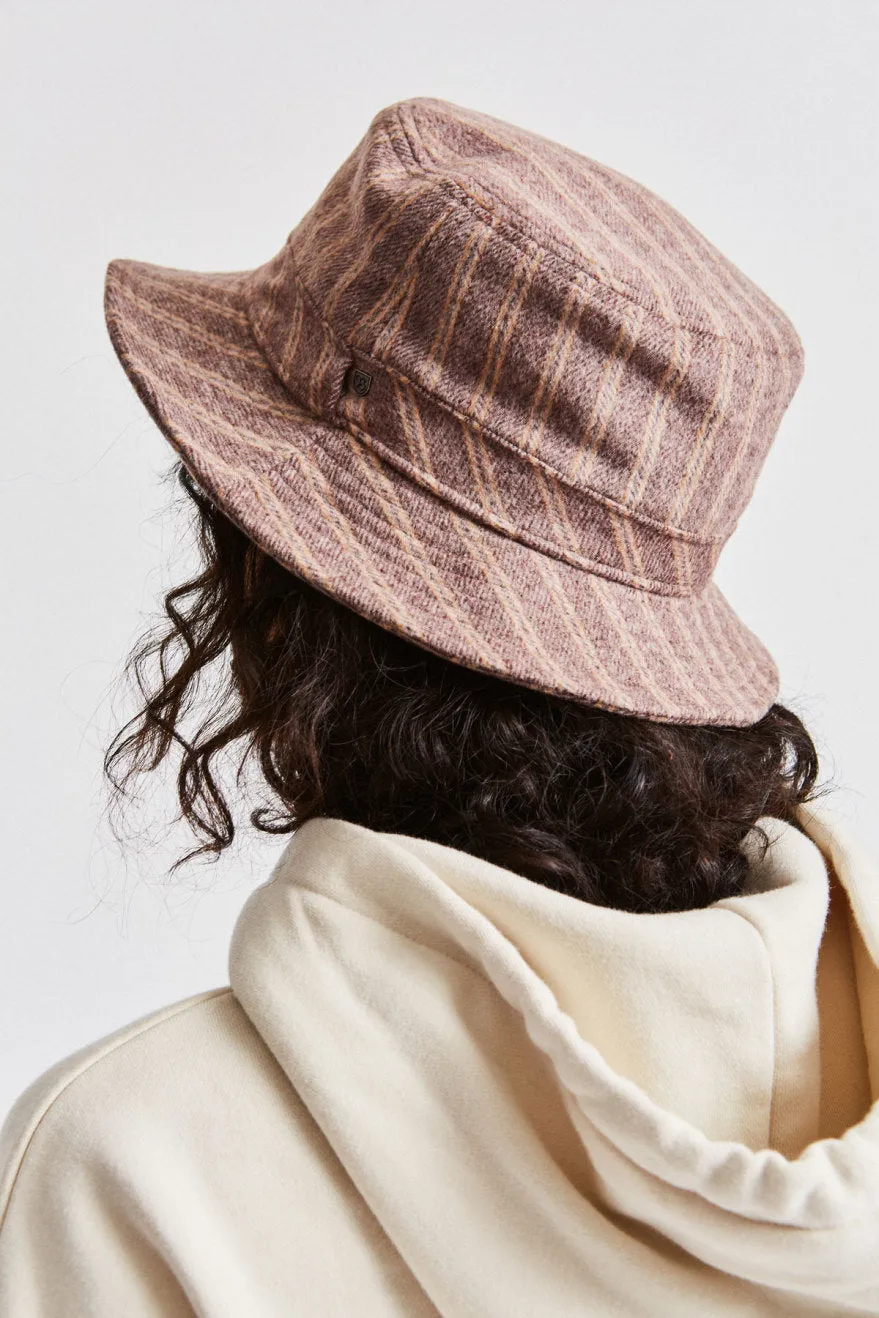 Hardy Womens Bucket Hat - Maroon Stripe