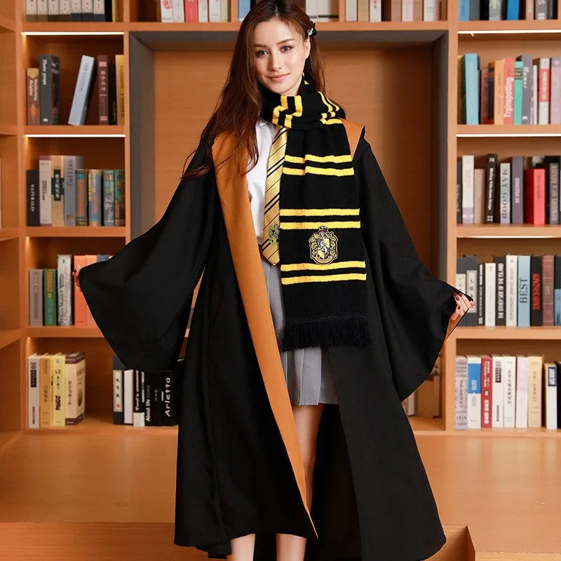 Harry Potter Gryffindor Scarf Harry Potter Scarf Lengthened Thick Knitted Striped Scarf Autumn and Winter Warm