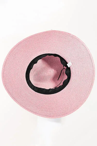 Hazel Blues® |  Fame Straw Braided Rope Strap Fedora Hat