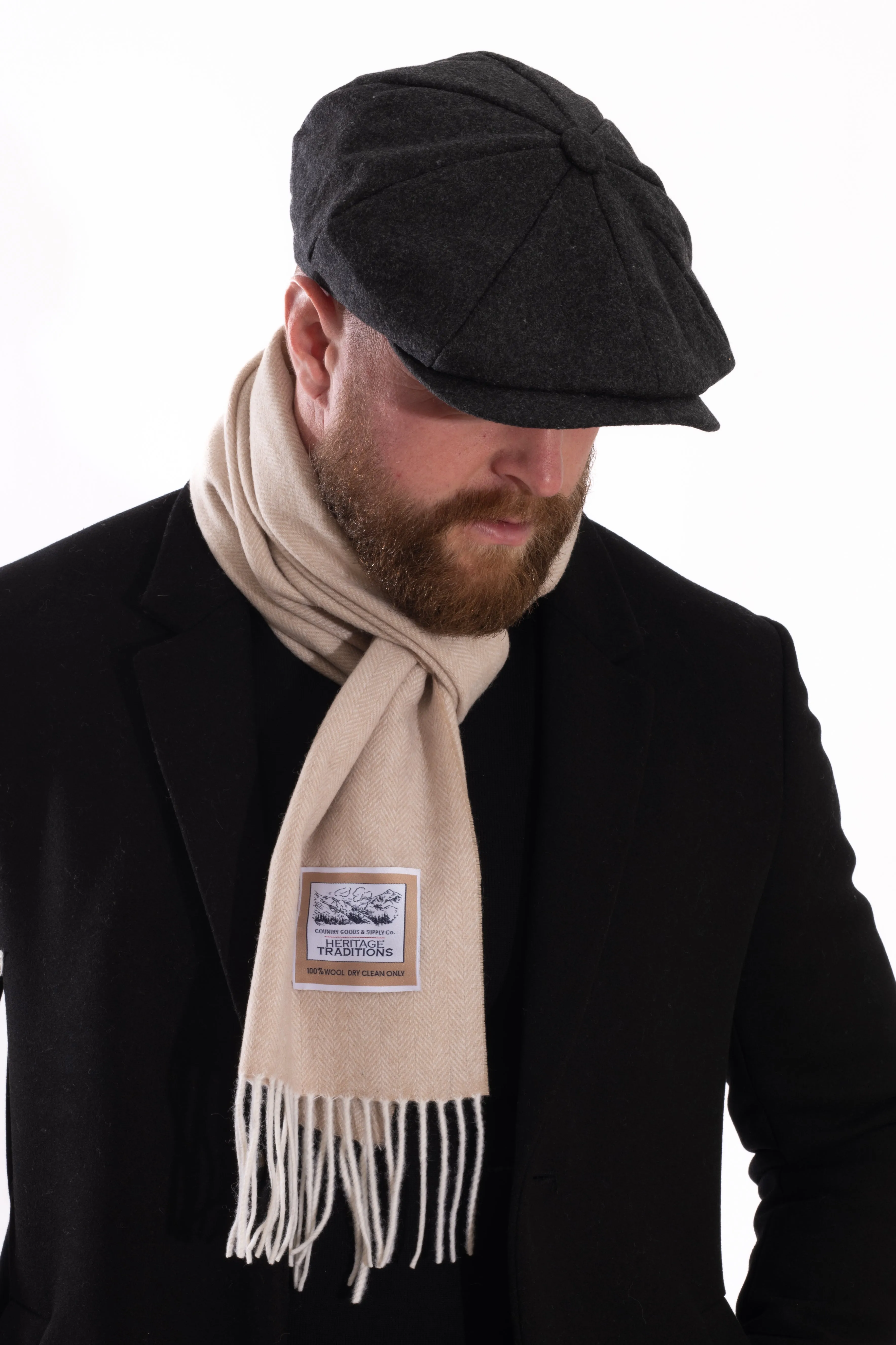 Heritage Traditions Charcoal Melton Newsboy Cap