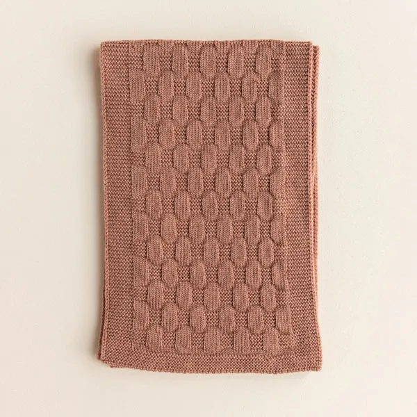 Hvid Knitted Scarf Fiona - Terracotta