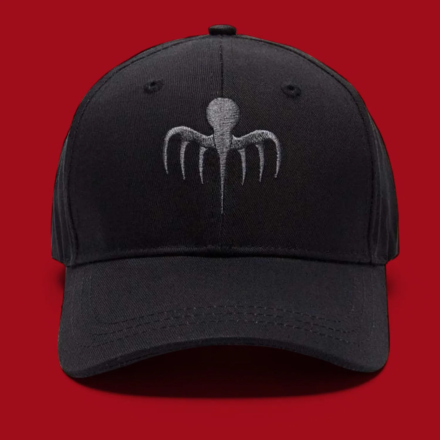 James Bond SPECTRE Symbol Embroidered Baseball Cap - Grey On Black