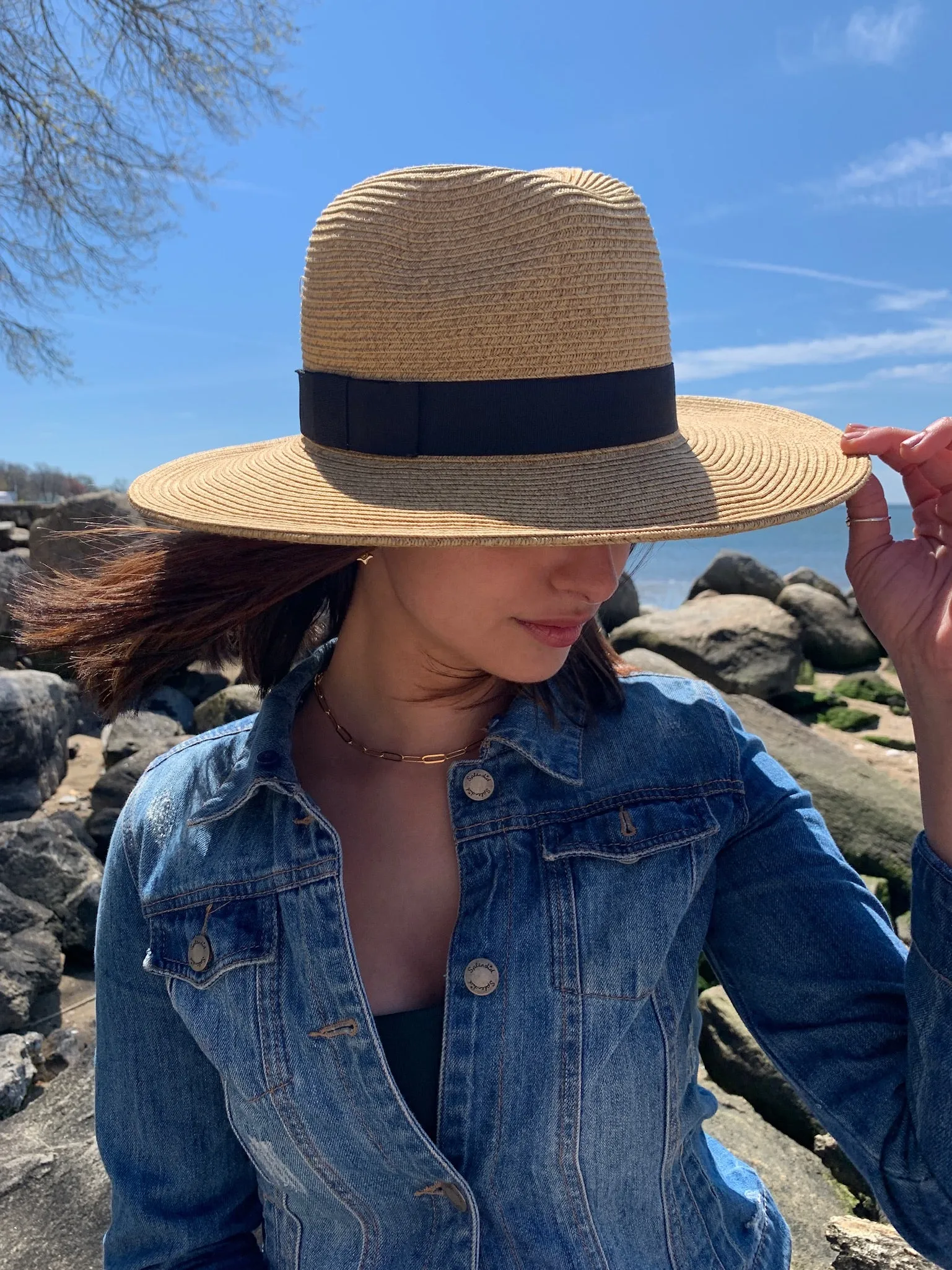 Lexi Foldable and Packable Panama Hat in Toast Tweed