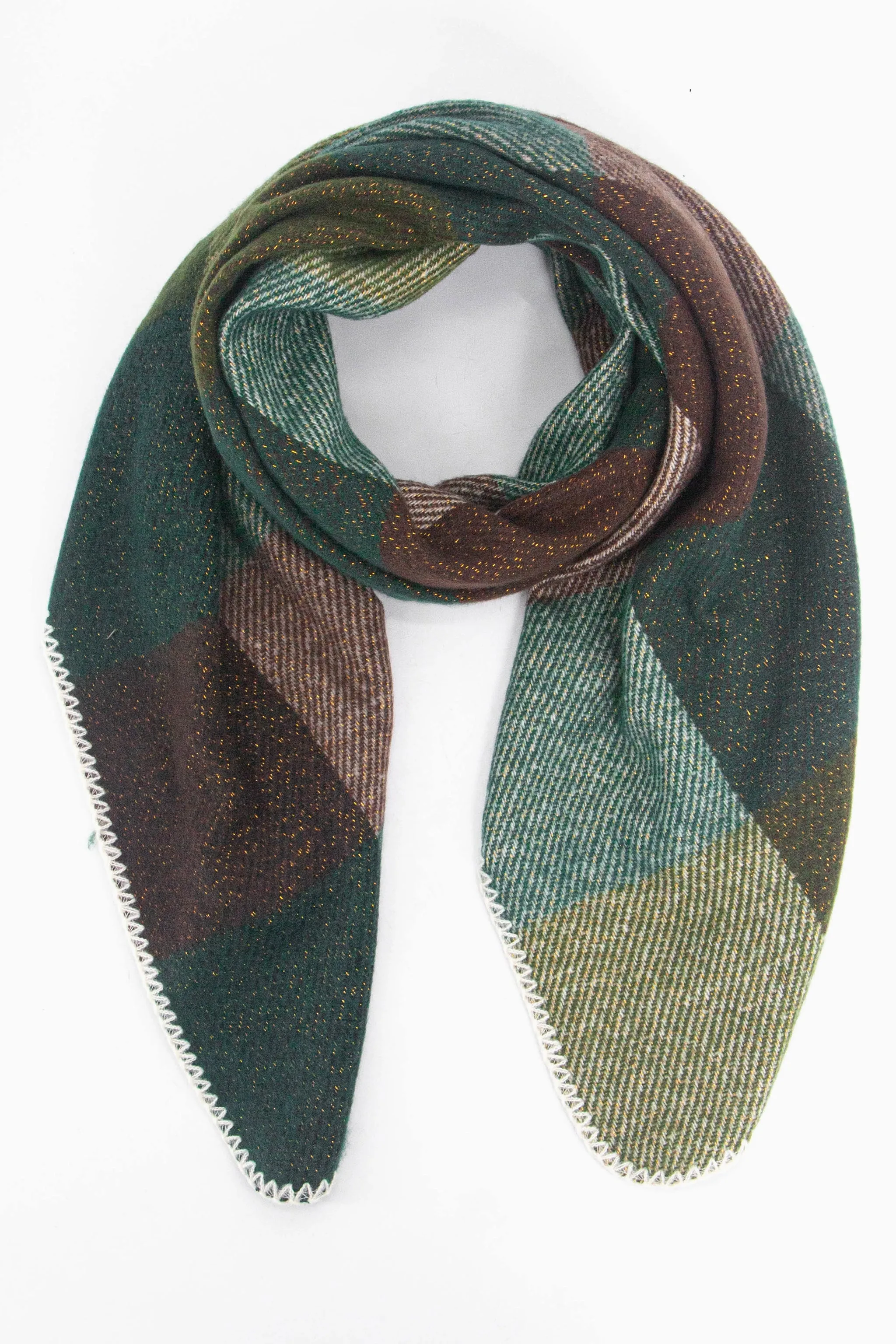 Logan Heavyweight Scarf - Green, Check