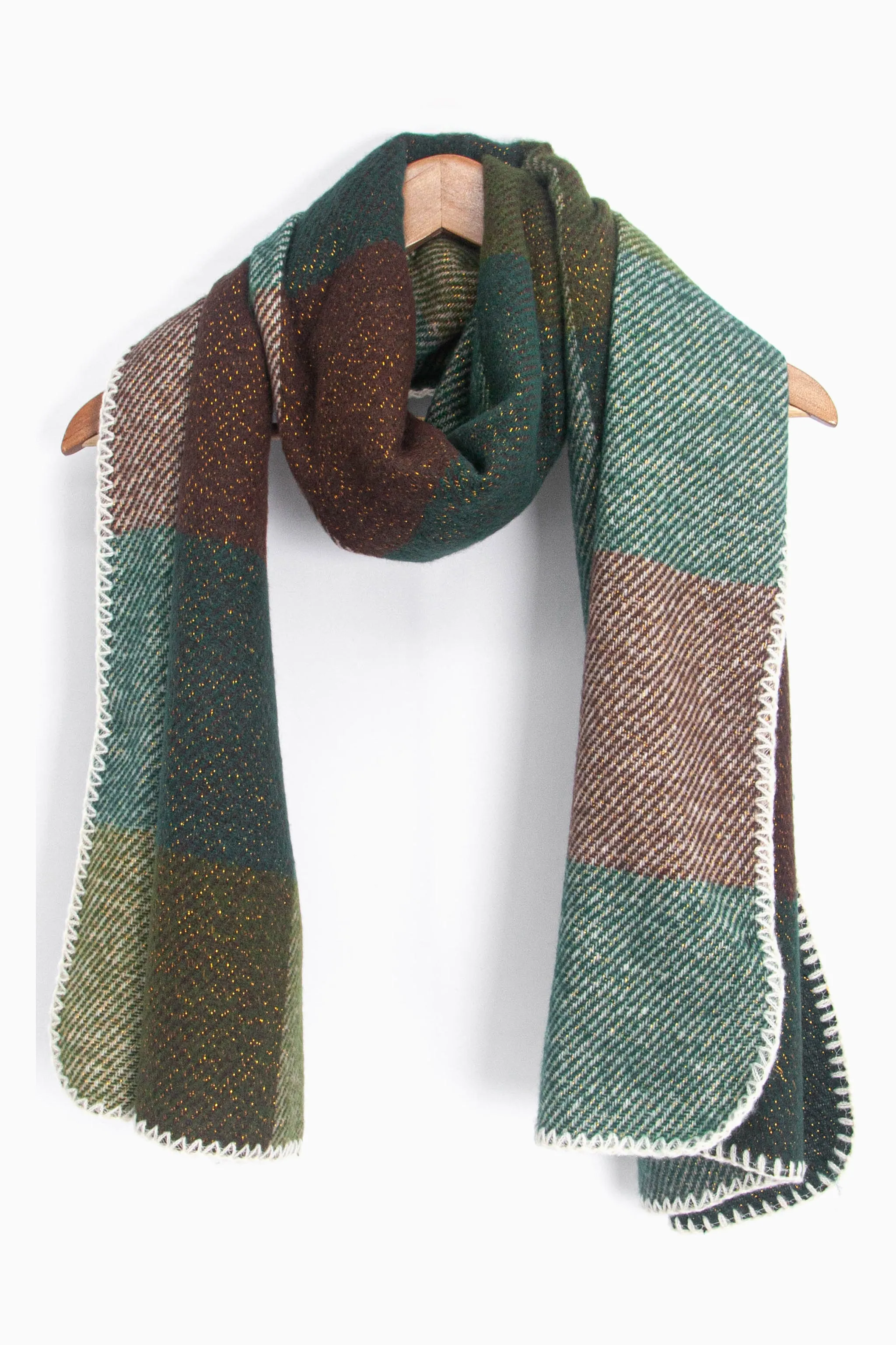 Logan Heavyweight Scarf - Green, Check