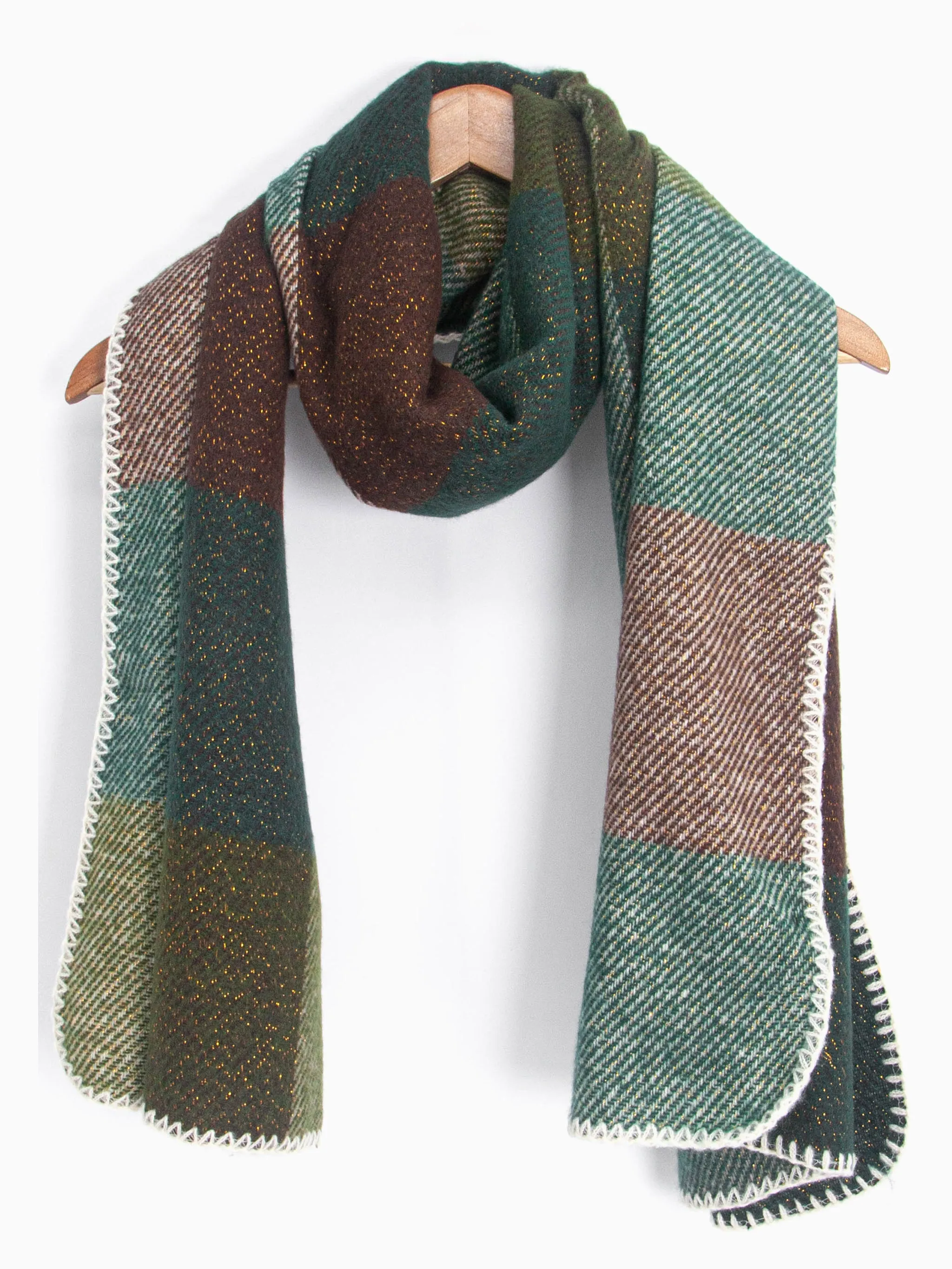Logan Heavyweight Scarf - Green, Check