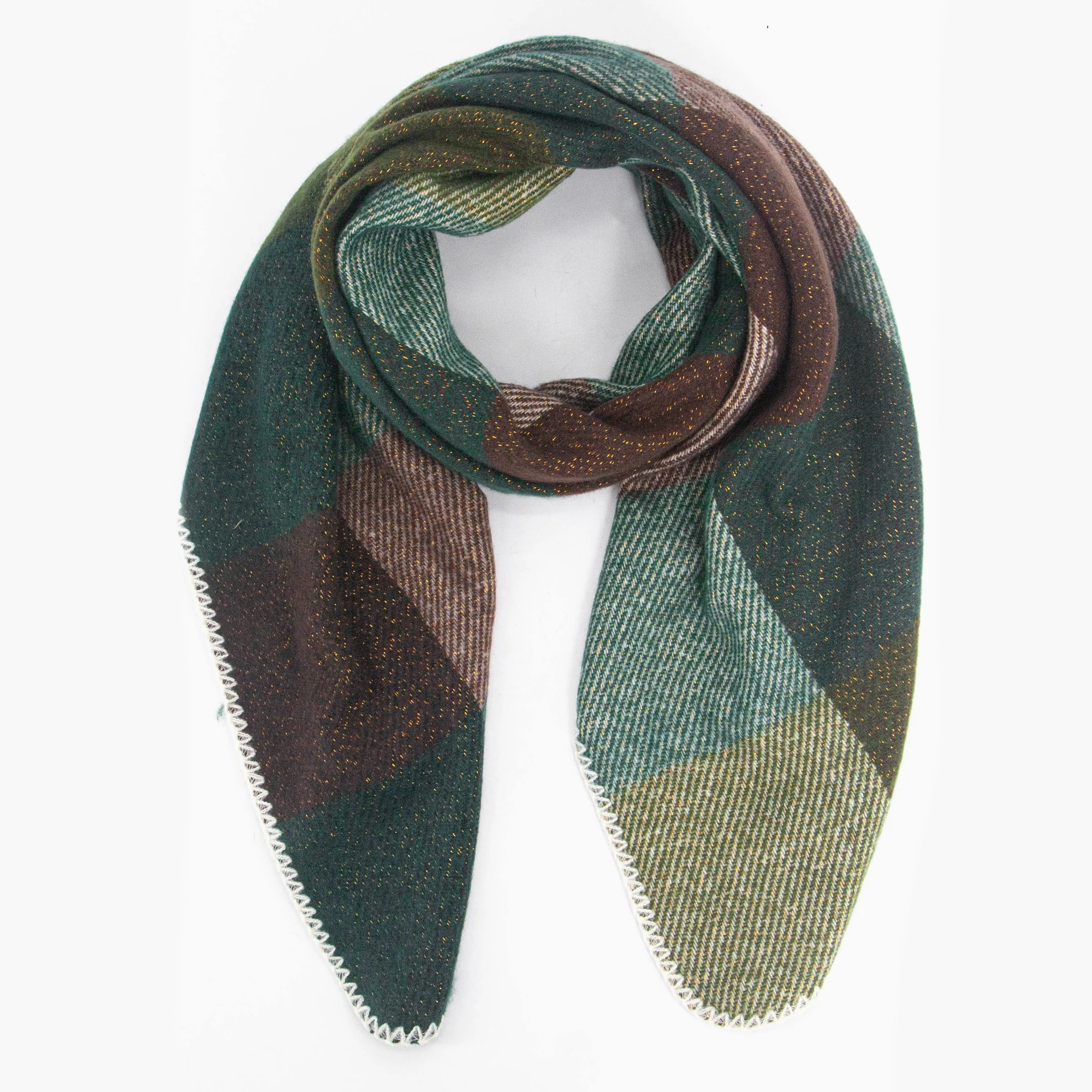 Logan Heavyweight Scarf - Green, Check