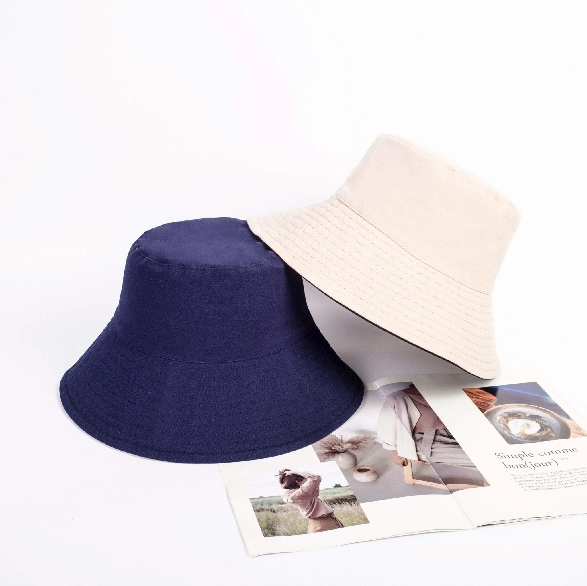M-XXL Reversible Unisex Wide Brim Bucket Hat